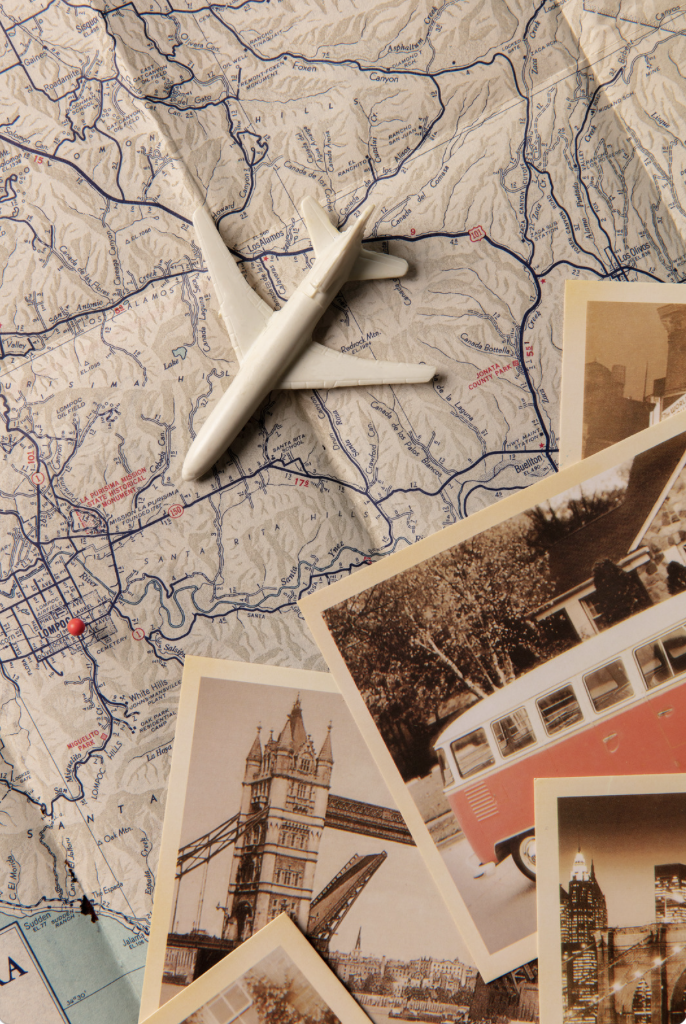 plane traveling on top of map
